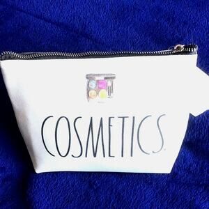 RAE DUNN Womens “ COSMETICS “ POUCH BAG White Size-8 1/4” x 5 1/2” x 2 3/4” N